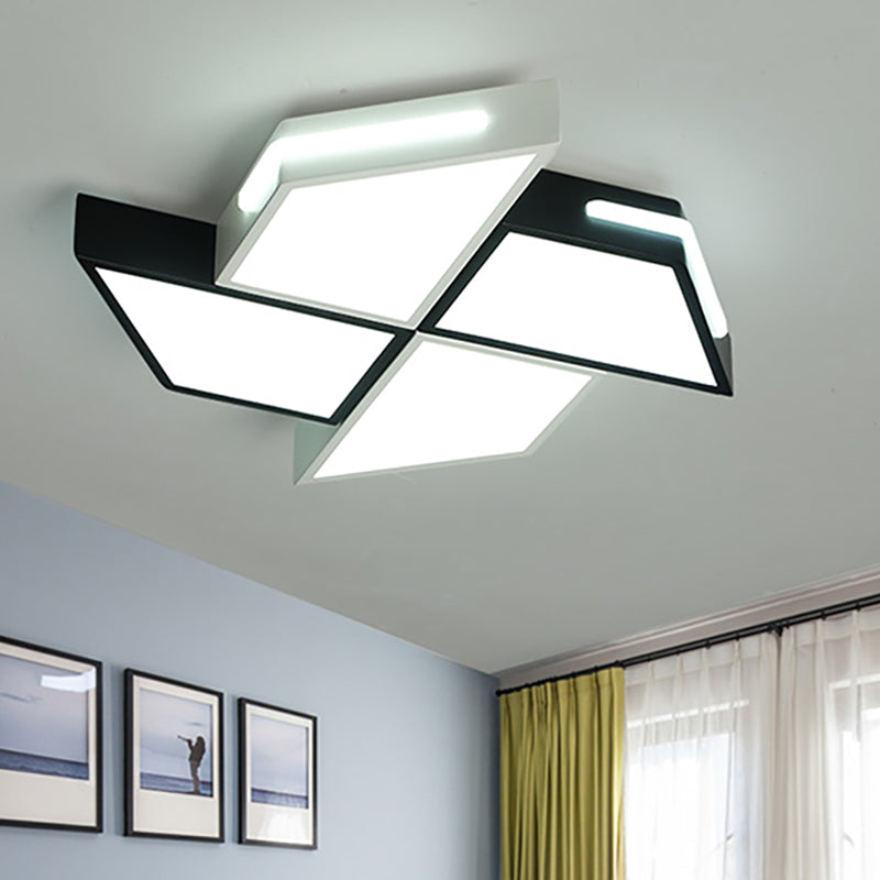 Modern Black And White Windmill Flush Lighting Led Ceiling Lamp Fixture (18’/23.5’ Wide)