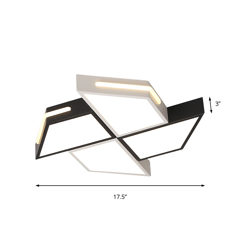 Modern Black And White Windmill Flush Lighting Led Ceiling Lamp Fixture (18/23.5 Wide)