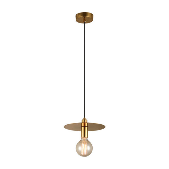 Modern Gold Geometric Ceiling Pendant Light - Single Metallic Hanging Lamp / D