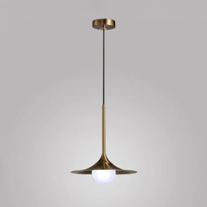 Modern Gold Geometric Ceiling Pendant Light - Single Metallic Hanging Lamp