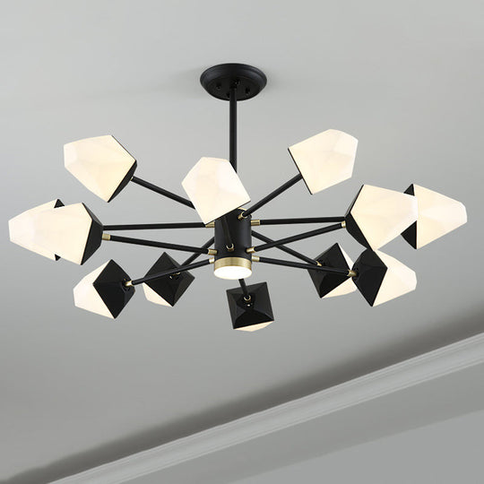 Modern Acrylic Gemstone Shaped Led Chandelier Pendant Light For Dining Room