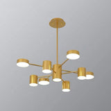 Starburst Led Living Room Chandelier - Minimalist Metallic Pendant Light