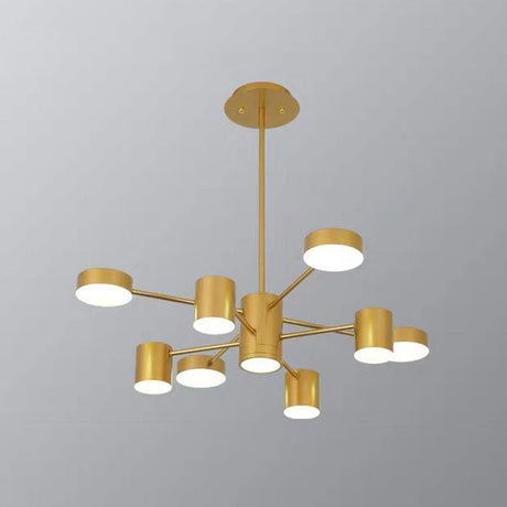 Starburst Led Living Room Chandelier - Minimalist Metallic Pendant Light