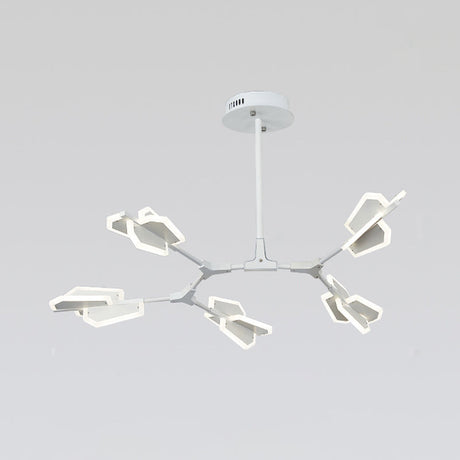 Branch-Shaped Metallic Led Ceiling Chandelier For Postmodern Living Room Lighting 5 / White