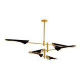 Modern Metallic Burst Chandelier Pendant Light For Living Room