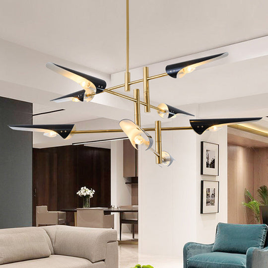 Modern Metallic Burst Chandelier Pendant Light For Living Room