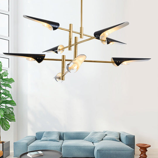 Modern Metallic Burst Chandelier Pendant Light For Living Room