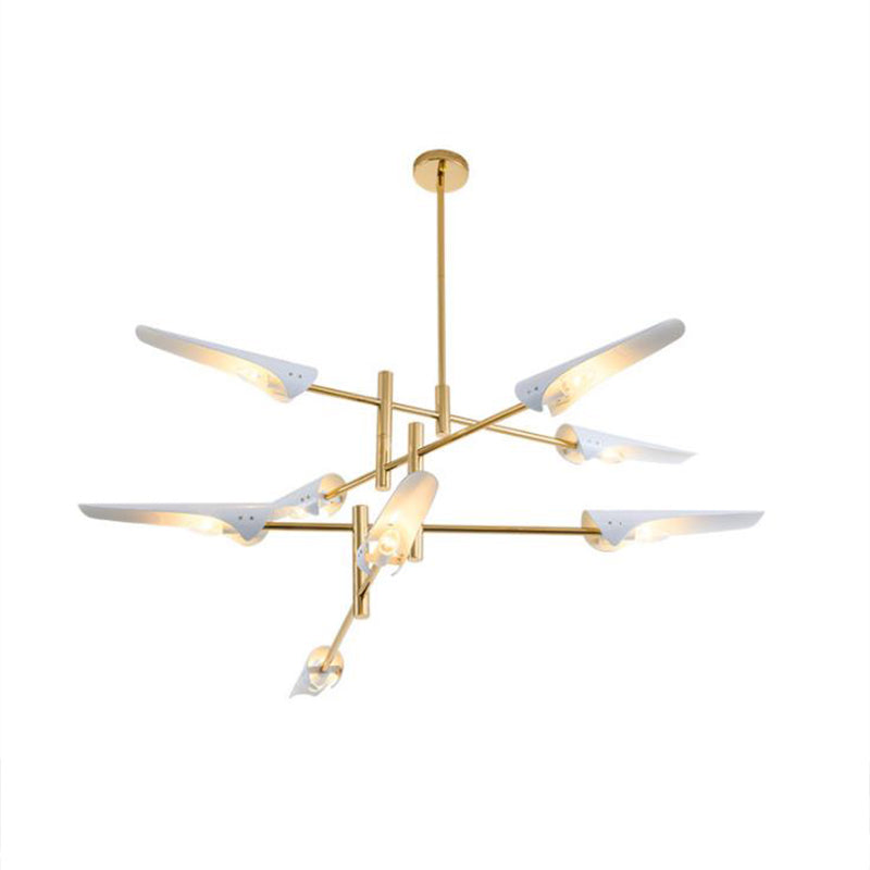 Modern Metallic Burst Chandelier Pendant Light For Living Room
