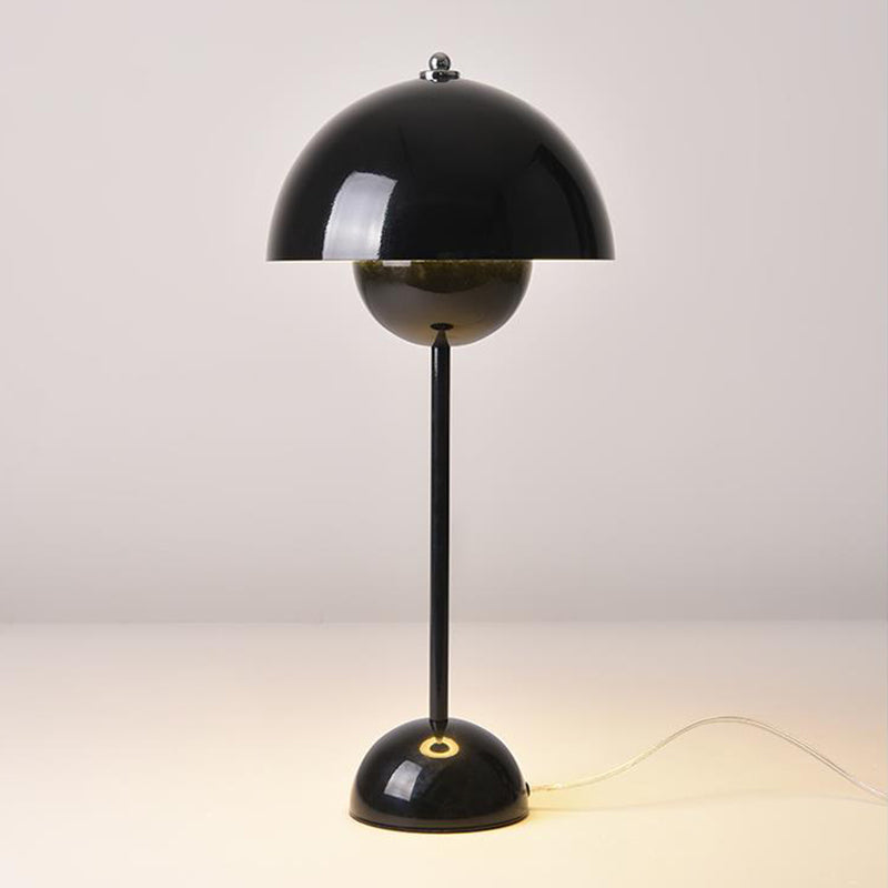 Bud Shaped Metallic Table Lamp With 2 Heads - Postmodern Style Nightstand Lighting Black