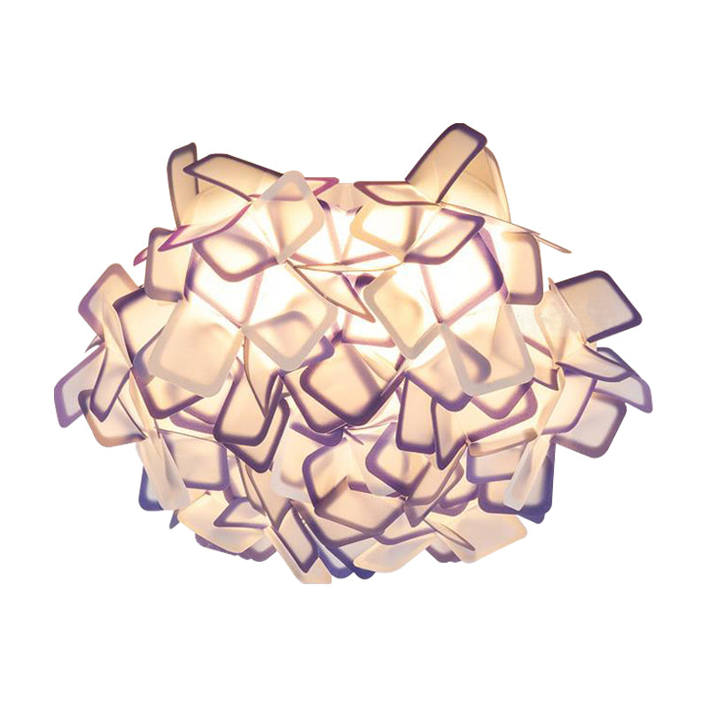 Contemporary Led Blossoming Flower Acrylic Flush Mount Ceiling Light Fixture In White/Black/Blue