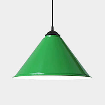 Retro Style Metal Cone Shade Ceiling Light Fixture Black/Gray/White 1-Light Hanging Lamp For Bedroom