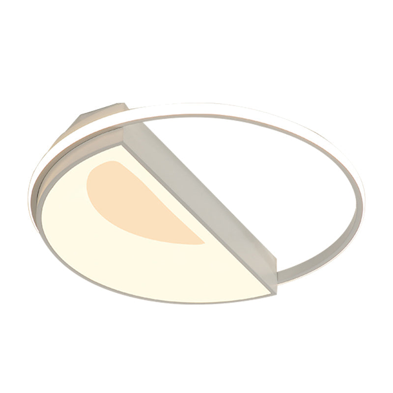 Contemporary Round Acrylic Flush Mount Lamp Led 18/21.5 Wide White/Pink/Blue For Bedroom In