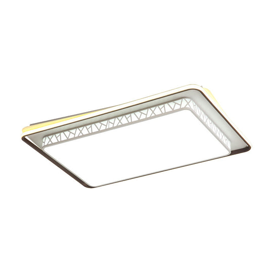 Modernist Led Flush Mount Lamp With White Acrylic Shade - Bedroom Lighting