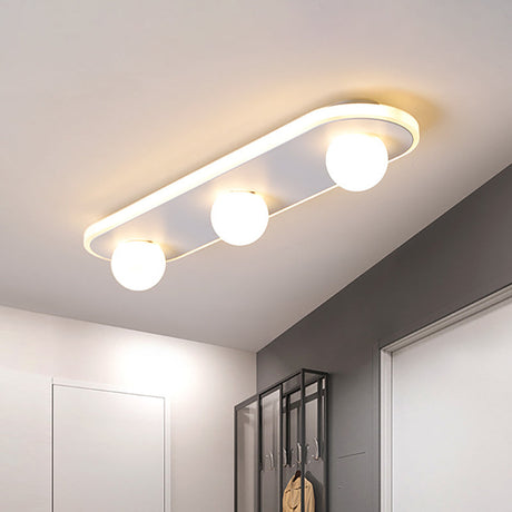 Modern Acrylic Semi-Flush Led Light Fixture - Rectangular White/Warm With 3/4/6 Lights