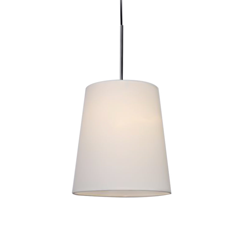 Modern Fabric Cylinder Pendant Light - Black/White/Flaxen 8/11 Wide