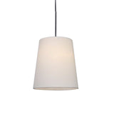 Modern Fabric Cylinder Pendant Light - Black/White/Flaxen 8/11 Wide