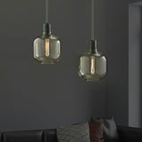 Modernist Amber/Smoky Glass Cylinder Pendant Ceiling Lamp - 1 Light Living Room Hanging 4/5.5 Wide
