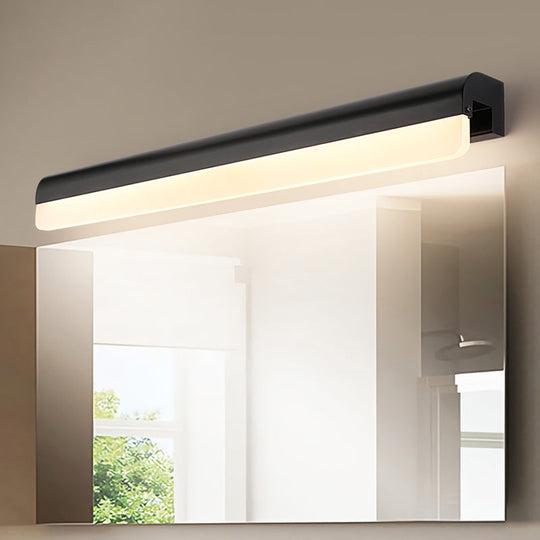Contemporary Led Vanity Wall Sconce In White/Black Acrylic - 16/19.5/23.5 Wide