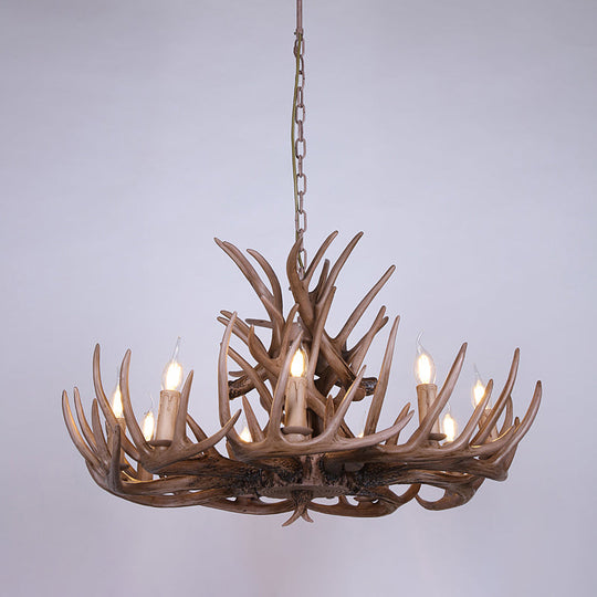 Antler-Shaped Pendant Light: Vintage Resin Chandelier For Restaurant