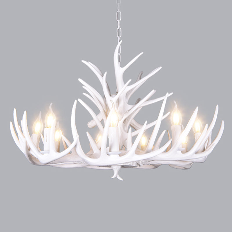 Antler-Shaped Pendant Light: Vintage Resin Chandelier For Restaurant