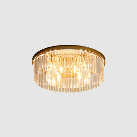 Modern Prismatic Crystal Flush Mount Ceiling Light For Living Room 8 / Gold
