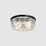 Modern Prismatic Crystal Flush Mount Ceiling Light For Living Room 8 / Black