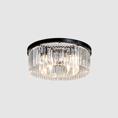 Modern Prismatic Crystal Flush Mount Ceiling Light For Living Room 8 / Black