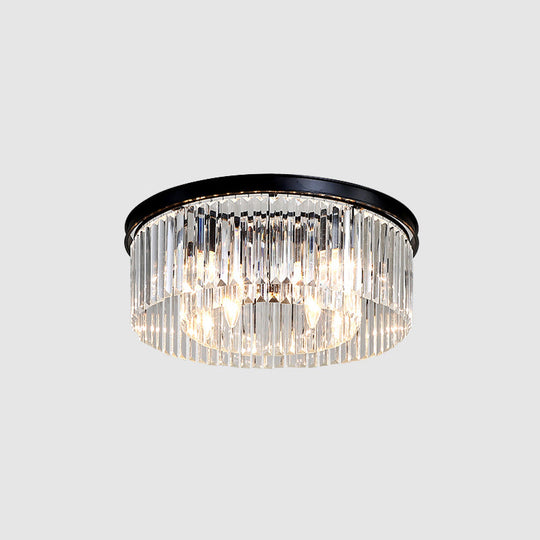 Modern Prismatic Crystal Flush Mount Ceiling Light For Living Room 8 / Black