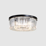 Modern Prismatic Crystal Flush Mount Ceiling Light For Living Room 12 / Black