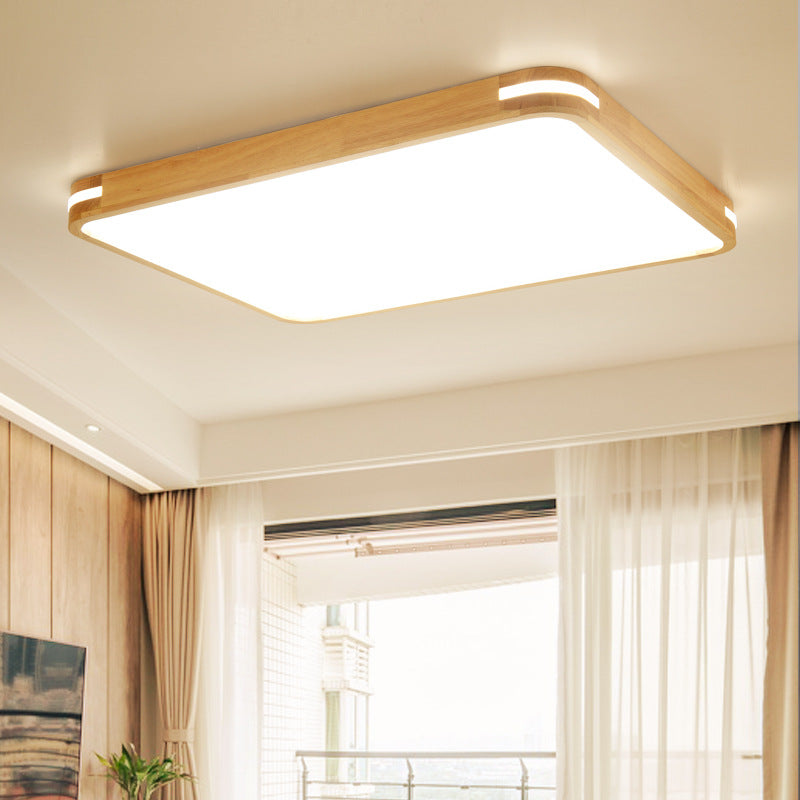 Contemporary Wood Led Flush Mount Lamp (23.5’/31.5’/37.5’) - White/Warm/Natural Light Acrylic