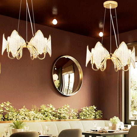 Postmodern Metal Chandelier With Rhombus Crystal Shade For Living Room Ceiling Lighting Gold / 1
