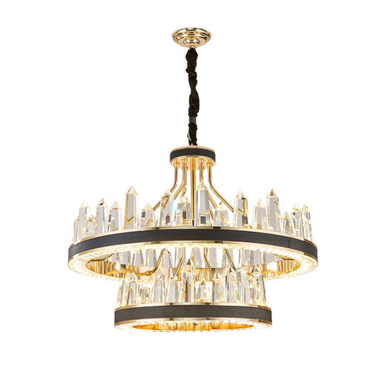 Minimalist Black Crystal Pendant Chandelier For Living Room Décor