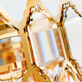 Artistic Prismatic Crystal Gold Pendant Light For Living Room - Tiered Round Suspension