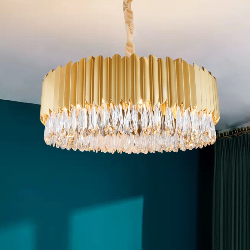 Oval Crystal Drip Pendant Chandelier - Simplicity Light Fixture For Living Rooms