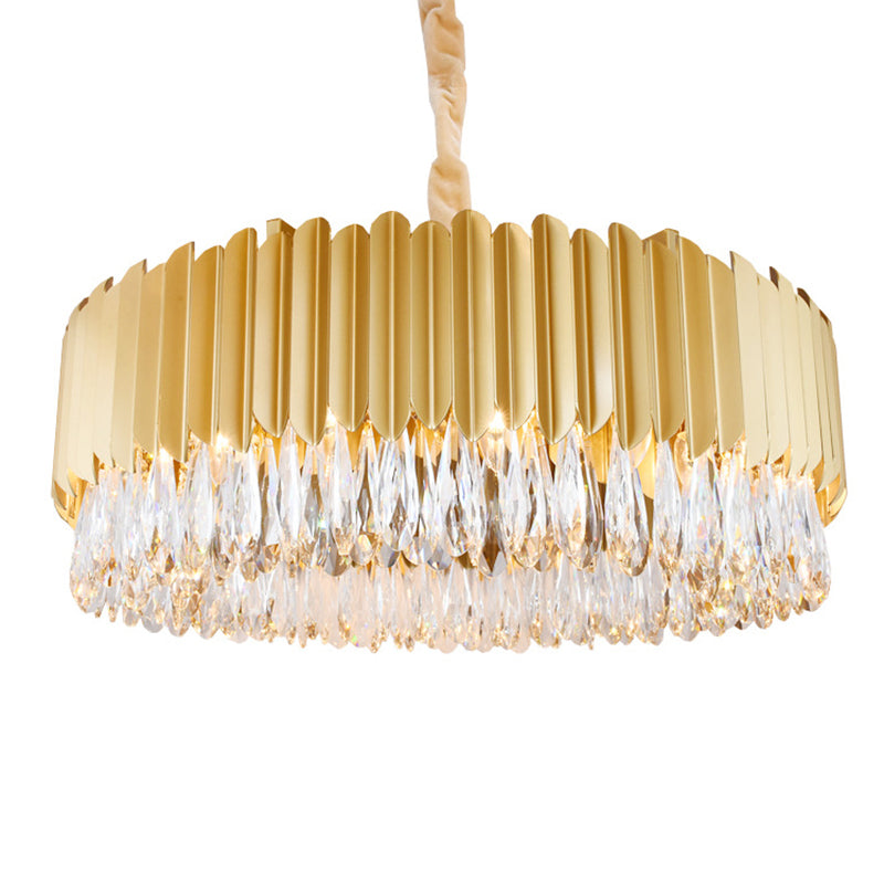 Oval Crystal Drip Pendant Chandelier - Simplicity Light Fixture For Living Rooms