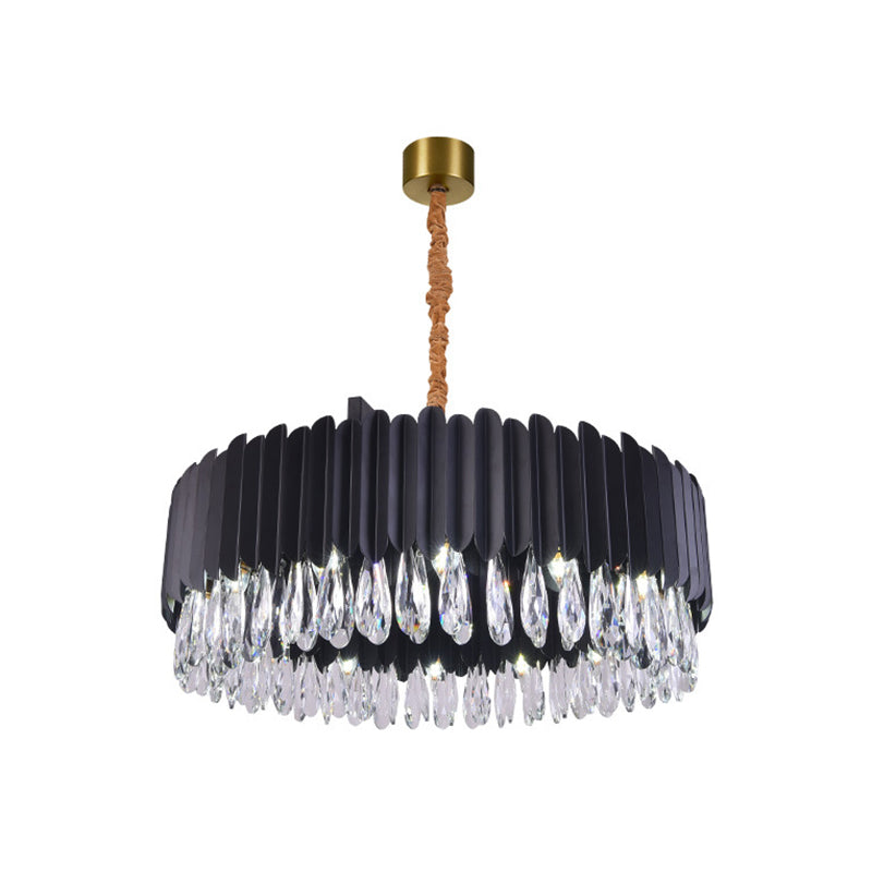 Oval Crystal Drip Pendant Chandelier - Simplicity Light Fixture For Living Rooms