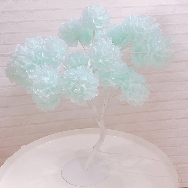 Tree Usb Table Lamp: Kid-Friendly Plastic Nightstand Led Light Blue /