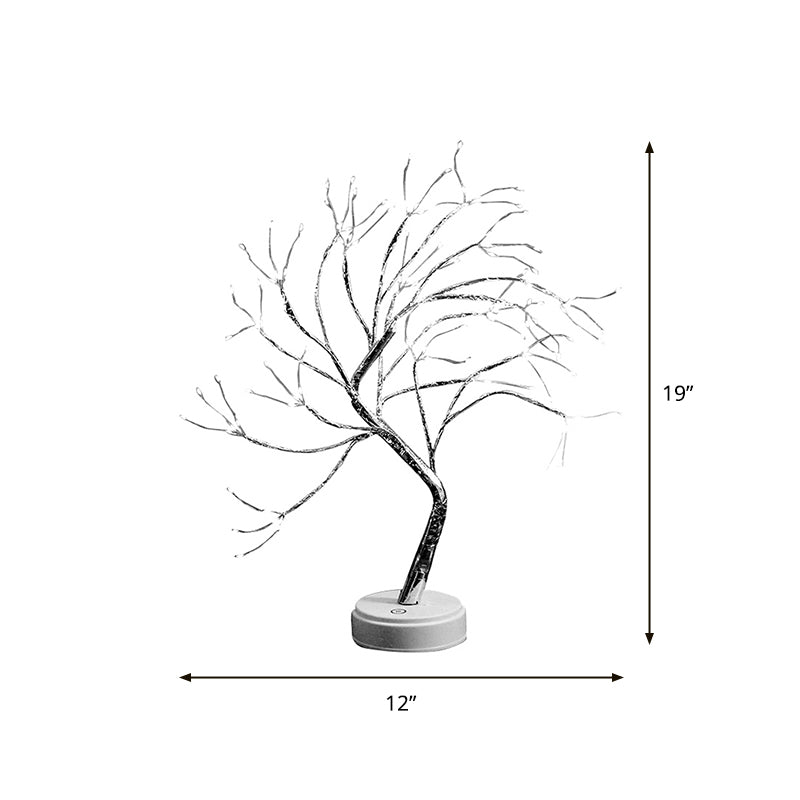 Led Tree Branch Nightstand Lamp For Girls Bedroom - Decorative Plastic Table Light