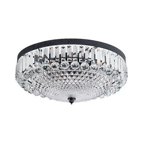 Modern Black Cut-Crystal Flush Mount Lamp For Bedroom Ceiling Lighting
