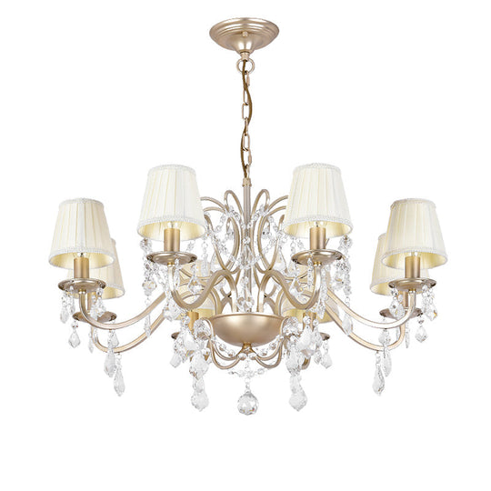 Gold Finish Crystal Chandelier Light: Elegant Dining Room Lighting Fixture