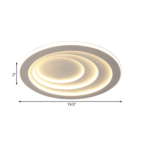 Modern Acrylic Ripples Flush Ceiling Light - 16’/19.5’/23.5’ Wide Warm/White
