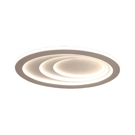Modern Oval Living Room Ceiling Lamp - Acrylic Led Flush Mount Adjustable Width