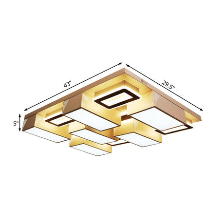 21.5/29.5 Modern Acrylic Led Flush Ceiling Light For Living Room In Warm/White/Natural