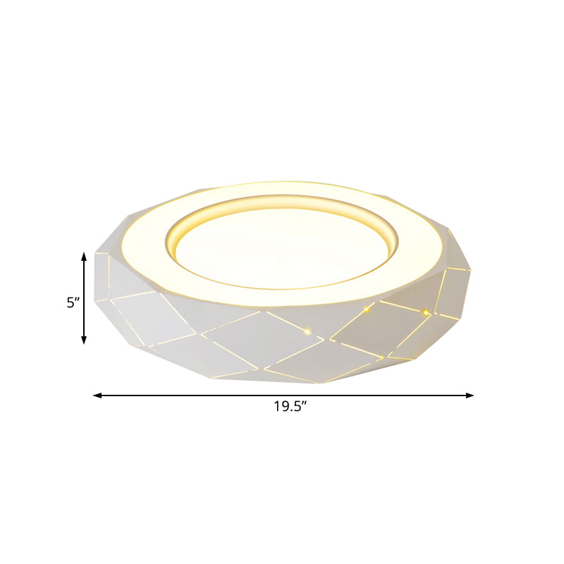 Minimalistic Acrylic Shade Led Ceiling Light In White 11/19.5/24.5 Wide