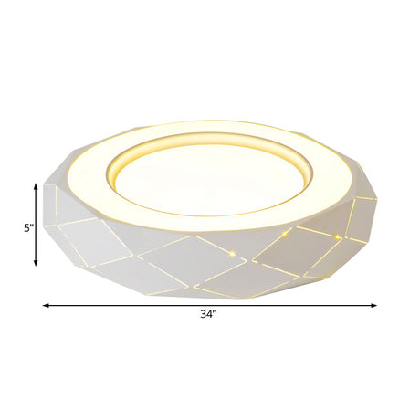 Minimalistic Acrylic Shade Led Ceiling Light In White 11/19.5/24.5 Wide