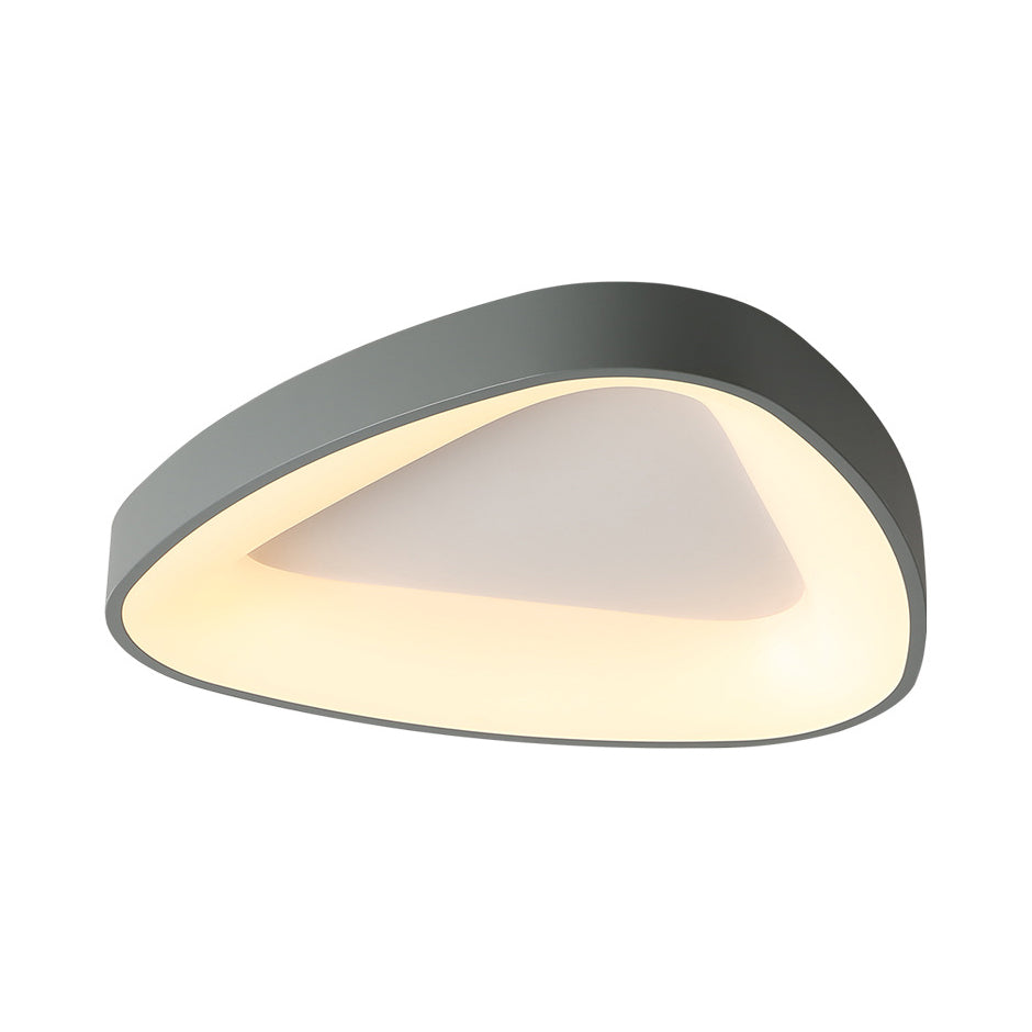 Nordic Led Grey Triangle Ceiling Fixture In White/Warm/Natural Light Flush Mount Acrylic Shade