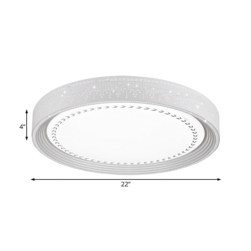 Modern Led Ceiling Light With Meteor Shower Design Acrylic Shade White Round Flush Mount Various