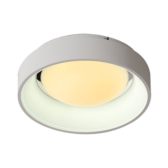 Nordic Acrylic Drum Ceiling Light: Grey/White 18’/23.5’ Dia Led Flush Mount
