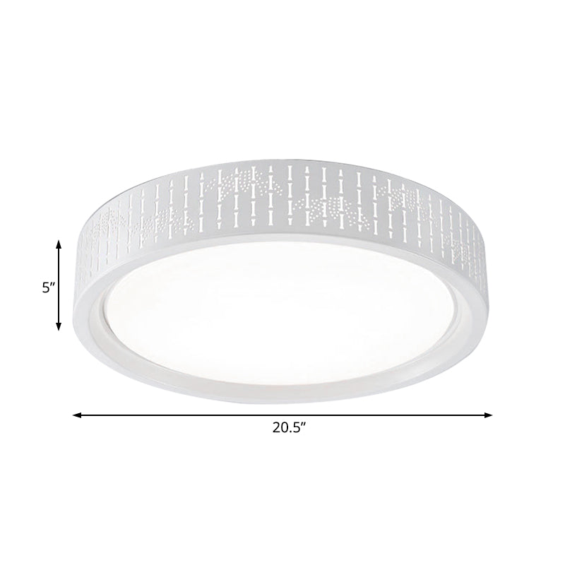 Simplicity Led Flush Mount Lamp With White Ringed Acrylic Shade - 16.5’/20.5’/31’ Dia