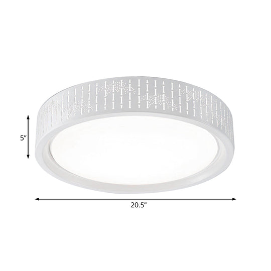 Simplicity Led Flush Mount Lamp With White Ringed Acrylic Shade - 16.5’/20.5’/31’ Dia